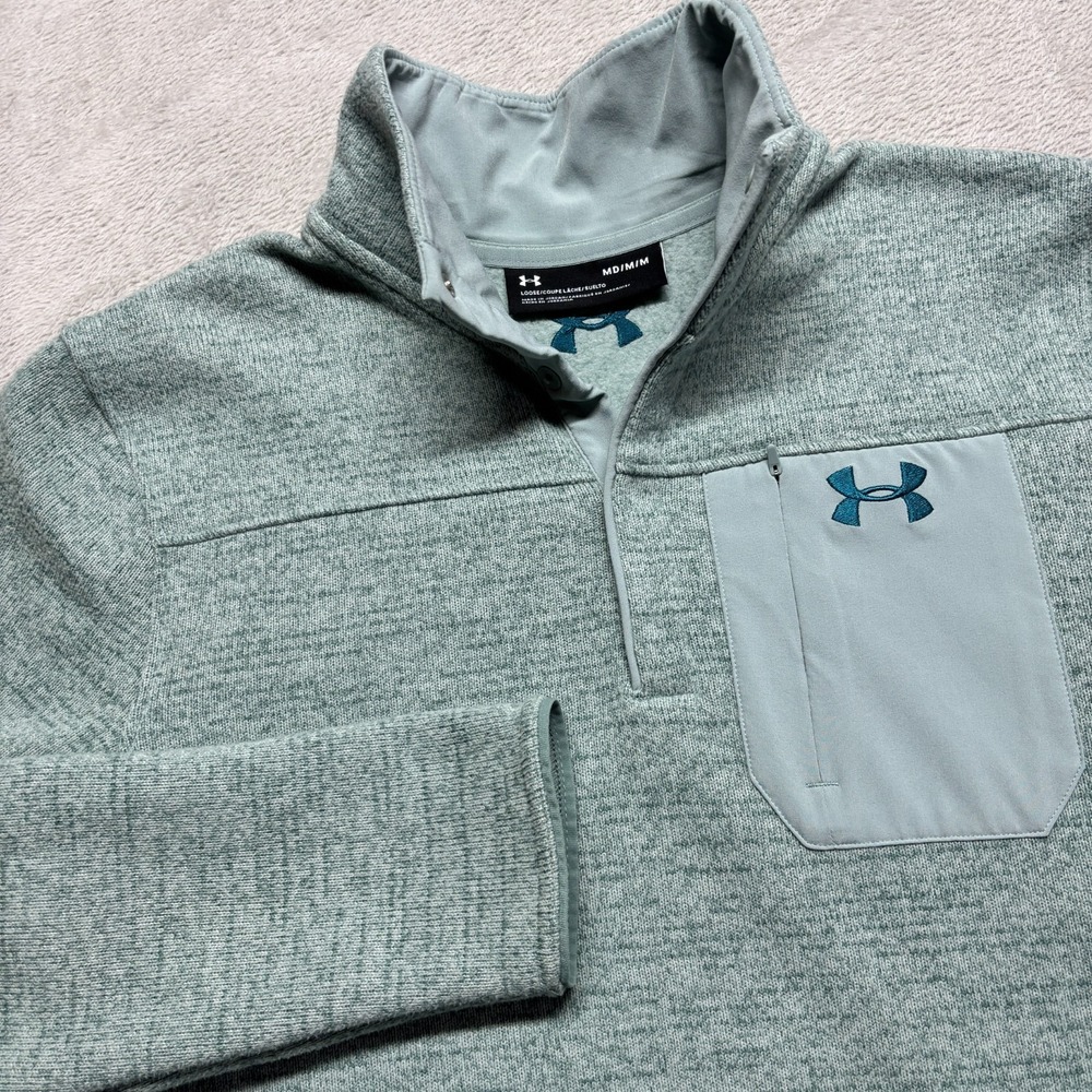 Under Armour‎ Specialist Henley 2.0 Long-Sleeve Pullover Sweater Mens M Green